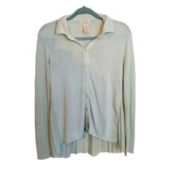 Eye Lash Couture Womens Sz XS Mint Green Solid Long Sleeve Cardigan Sweater - Picture 1 of 9